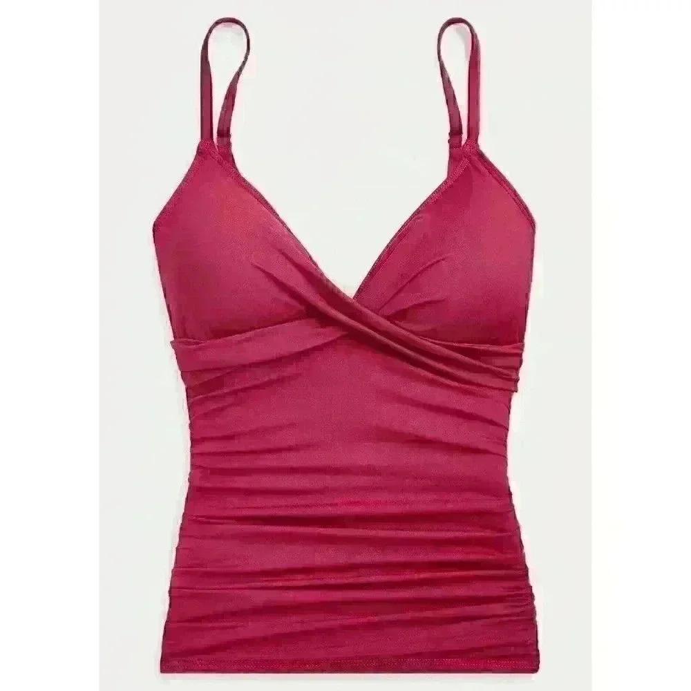 NEW! Lauren Ralph Lauren Women's 6 Slimming Ruched Tankini Top & Bottom NWT $145